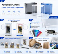 Boîtes en acrylique transparentes PKM Series ETB 151 UPC Booster Bundle SPC TCG Lokcana avec aimant N52, protection UV à 99 %, étui de présentation en acrylique