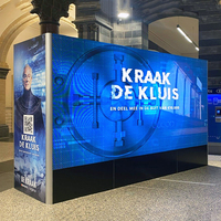 Pantalla LED Modular sin Costuras para Exposiciones, Stand de Ferias Comerciales en Interiores, Gráficos Animados, Pantalla LED de Mosaicos, Video Wall