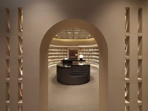 <span class=keywords><strong>Vitrine</strong></span> à vin en bois avec éclairage LED, étagère à vin du sol au plafond avec <span class=keywords><strong>vitrine</strong></span> en verre pour le stockage et la présentation de vin rouge et de bière - Product Image 2