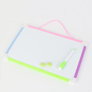 Pizarra blanca magnética de doble cara con marco de plástico colorido, pizarra de borrado en seco, tablero de dibujo para niños, tablero de mensajes - Product Image 4