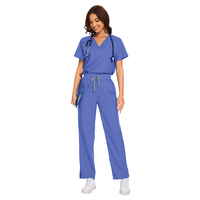 Ensemble de Blouse et Pantalon Médical Femme Col V Manches Courtes en Spandex, Rayonne et Polyester – Qualité Supérieure – Nouvelle Collection – Vente Flash