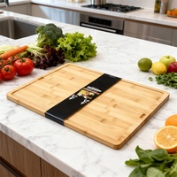 Ensemble de planche à découper en bois de bambou pour lave-vaisselle antibactérien minimaliste moderne avec 7 tapis en PP codés par couleur
