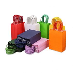 100% Pulp Twisted <b>String</b> Handles Square Bottom Virgin Kraft Paper <b>Bags</b> with Handle - Product Image 1