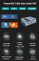 Mini PC Industrial Lamitouch, Computadora Integrada Intel J1900 M.2, 32GB RAM, 1TB de Almacenamiento, Sin Ventilador, Linux/Windows, Aleación de Aluminio