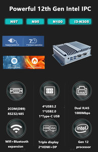 Mini PC Industrial, Computadora Integrada con Sistema <span class=keywords><strong>Linux</strong></span>/Windows, Mini PC Industrial de Control sin Ventilador de Aleación de Aluminio - Product Image 6