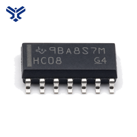 SN74HC08DR Circuit intégré logique quad 2 entrées et porte, SOIC-14, 4 portes indépendantes, CMOS haute vitesse et faible consommation, Série 74HC, 2V à 6V, SMD