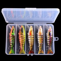 WildTrek 11cm 17.3g Çok Eklemli Swimbait Sert Balıkçılık Yemi 5 Renk Gerçekçi Batan Yem 6'lı #   Levrek ve Turna için Üçlü Kancalar