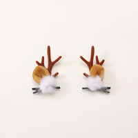Arbre de noël cheveux arcs renne épingle à cheveux enfants bois oreille pince à cheveux petit clip cheveux accessoires pour enfants bébé