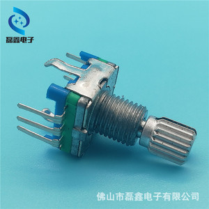 Ec11 Rotary Encoder 15mm Knurled Shaft With <b>Push</b> <b>Button</b> <b>Switch</b> Vertical Orientation Terminal Pins - Product Image 2