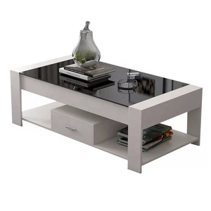 Modern Design Wooden Black Color Home Dining Room Furniture Set Show Case <strong>TV</strong> <strong>Stand</strong> Melamine Coffee <strong>Table</strong> - Product Image 3
