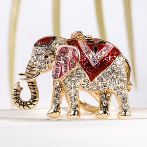 Crystal Rhinestone <b>Elephant</b> 3D Shape Handmade Carabiner Keychain Diamond Carved Zinc Alloy Exquisite <b>Gift</b> for Bags Cars Phones - Product Image 5