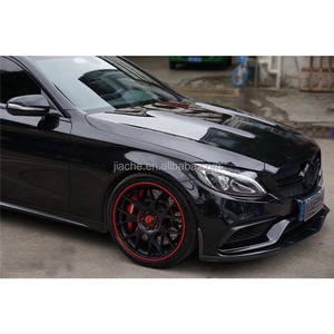 Lame de pare-choc avant à lèvre en Fiber de carbone, 3 pièces, avec garnitures latérales, pour Benz W205 C205 C63 <span class=keywords><strong>C63s</strong></span> AMG Sedan coupé 2015 — <span class=keywords><strong>2022</strong></span> - Product Image 5