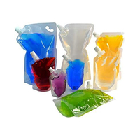 Vente Chaude Mini Sacs Bec Verseur Surface Givrée Transparente pour Savon Gel Douche Shampoing Emballage Plastique Liquide 30ml