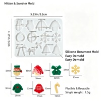2026 Kit de moules en silicone écologiques pour bijoux de Noël, pour la création de pendentifs en résine DIY (Flocon de neige, Gant, Pull, Chapeau, Boucles d'oreilles, Collier), ODM