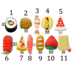 Pendrive USB con Forma de <span class=keywords><strong>Hamburguesa</strong></span> de Dibujos Animados, Memoria USB de 4GB 8GB con Forma de Pan/Pizza, Memoria USB de PVC con Forma de Comida/Vegetales/Tarta - Product Image 1