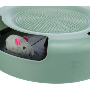 Jouet en peluche pour chat, plaque attrape-souris, jeu interactif, diamètre 25 cm, couleur bleu et rouge - Product Image 5