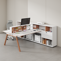Ensemble de postes de travail modulaires en bois Shuo Ran pour bureaux commerciaux, autoportants, garantie 5 ans, tiroirs de rangement utilitaires 2/4/6/8