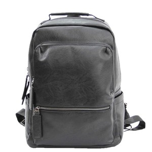 Men's Leather Backpack 15 Inches Business Travel <b>Computer</b> <b>Bag</b> Solid Color Black - Product Image 5