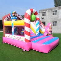 Château gonflable commercial sur le thème des bonbons avec toboggan, château gonflable pour enfants