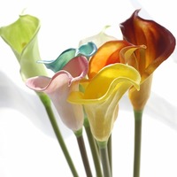 Fleurs artificielles en PU de haute qualité, grandes, au toucher réel, calla lily, blanches, décoration de mariage, décoration de la maison, centre de table