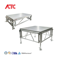 Scène modulaire portable en aluminium et contreplaqué de haute qualité pour événements en plein air, plateforme 4x8, installation rapide, charge lourde 750 kg/m