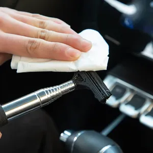 Car Rearview Mirror Wiper Telescopic Auto Mirror <b>Squeegee</b> Cleaner 98cm Long Handle Car Cleaning Tool Mirror Glass Mist Cleaner - Product Image 3