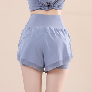 Shorts Deportivos 2 en 1 de Cintura Alta para Mujer, con Bolsillo Lateral para Teléfono Celular, Ligeros, de Secado Rápido, para Gimnasio, Yoga, Correr, OEM, ODM - Product Image 4