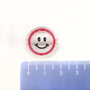 Cuentas Acrílicas Transparentes <span class=keywords><strong>de</strong></span> 19 mm con Orificio Grande, Forma Redonda Plana, Diseño <span class=keywords><strong>de</strong></span> Cara Feliz - Product Image 4