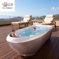 Baignoire à double tourbillon de 7m, haute qualité, baignoire d'extérieur pour massage en acrylique, spa, livraison gratuite