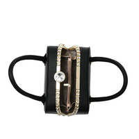Sac Boston de luxe pour femme avec fermoir incrusté de diamants, bandoulière, design fourre-tout haut de gamme.608