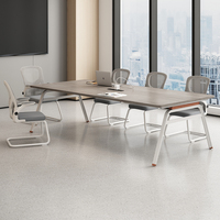Table de conférence en bois pour bureau, longue table de réunion pour discussion professionnelle multi-personnes
