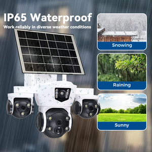 كاميرا شمسية خارجية V380Pro 4G 9 ميجابكسل 3 عدسة 3 شاشات إنذار أمان CCTV مقاوم للماء IPC مع بطارية 8 وات - Product Image 3