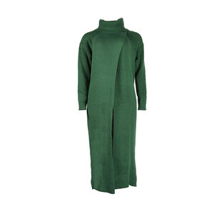 Fall and Winter Casual Solid Color Knit Irregular Turtleneck Long <b>Blouses</b> Women Fashion - Product Image 4