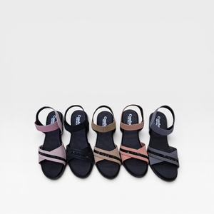 Sandales compensées roses pour femmes, élégantes, à brides croisées élastiques, faciles à enfiler, confortables, décontractées, légères, avec semelle antidérapante, pour l'été - Product Image 5