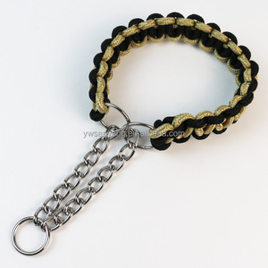 Conjunto de <span class=keywords><strong>Collar</strong></span> y Correa para Perro de Paracord Trenzado con Cadena de Acero Inoxidable - Product Image 3