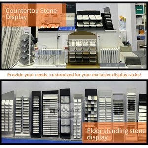 Xoay Đen Đá Thạch Anh giá đá cẩm thạch Kệ Acrylic Kính Tier hiển thị - Product Image 2