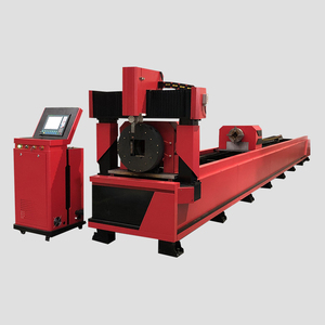 Mesin pemotong tabung <span class=keywords><strong>plasma</strong></span> 4 sumbu, mesin pemotong pipa persegi tabung logam rotasi otomatis - Product Image 1