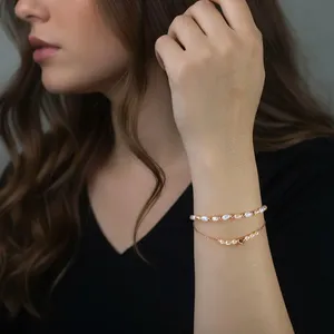 Joyería Fina, Pulsera de Plata de Ley 925 <span class=keywords><strong>con</strong></span> Perlas Barrocas Mixtas Blancas y Rosas, Joyería Elegante para Mujer, Regalos - Product Image 4