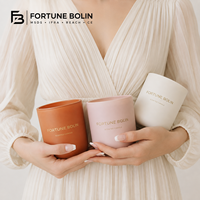 Bougie parfumée vintage avec logo personnalisé, étiquette privée, pot en céramique mat, bougies en cire de soja naturelle écologique