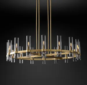 Ampoules décoratives d'intérieur de luxe Offre Spéciale, luminaires suspendus Ravelle, lustres de restauration ronds pour salon