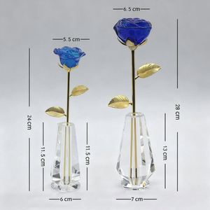 Elegant Fashionable Crystal Rose-Shimmering Plated Rectangle Artificial Flower for Special Occasions & Customized Gift by OEM - Product Image 5