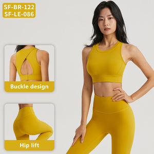 ชุดโยคะสำหรับผู้หญิงชุดฟิตเนสป้องกันการหมุนคอเสื้อสูงป้องกันการหมุนยึดอยู่กับที่สำหรับเล่นกีฬาใหม่ - Product Image 2