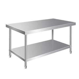Table de travail en acier inoxydable, établi de cuisine, hauteur réglable, table de préparation pour la restauration, équipement commercial pour restaurant - Product Image 1
