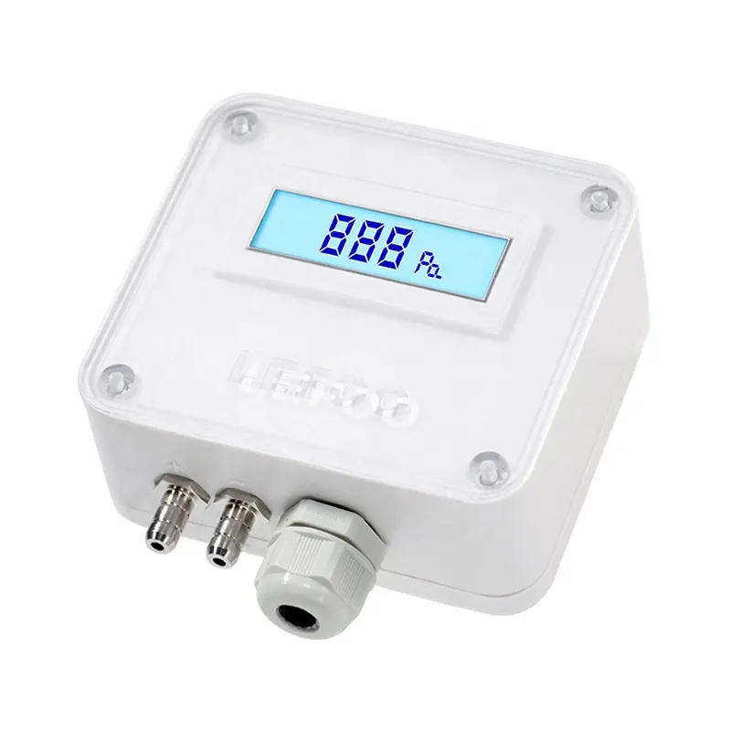 LEFOO pemancar tekanan diferensial Digital, LFM11 HVAC -100 ~ 100Pa 4-20ma untuk tekanan bangunan