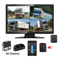 Sistema de Cámara de Reversa con Monitor Cuádruple AHD de 10.1 Pulgadas y 4 Canales, con Visión Nocturna y 1080P para Camiones y Autobuses Comerciales