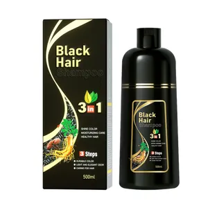 In Stock 3 In 1 Best Herbal China Fast Magic Ammonia Free Cover Grey Hair Dye Ginseng Black Shampoo