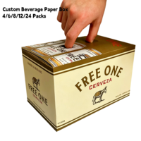 Boîte en carton personnalisée avec logo, réutilisable, écologique, pour 6 canettes de 355 ml (12 oz) de bière, jus, boissons et eau gazeuse