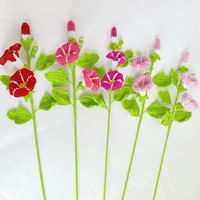 Fleurs de volubilis tricotées à la main sur mesure, options multicolores pour vase de maison, décoration de mariage, ornements finis
