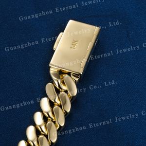 Collana con catena in argento Sterling 9K 10K 14K 18K placcato in oro massiccio Miami placcata in oro massiccio - Product Image 3