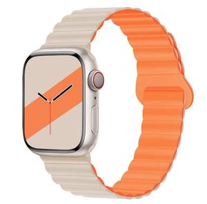 Bracelet de montre en silicone double couleur pour Apple Watch 6 7 <span class=keywords><strong>8</strong></span> 9 10 Bracelet de montre magnétique coloré pour iWatch - Product Image 1